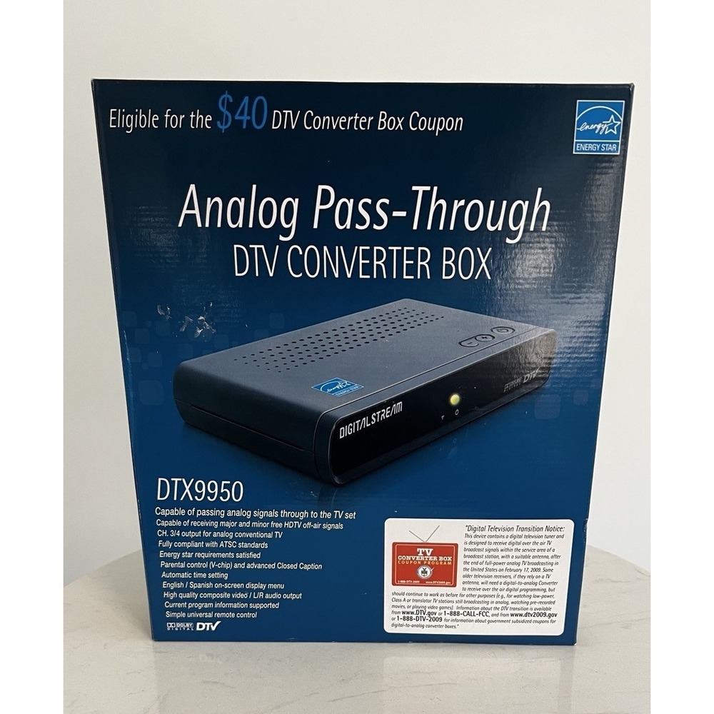 Digital Stream Analog Pass-Through DTV Converter Box Model DTX9950